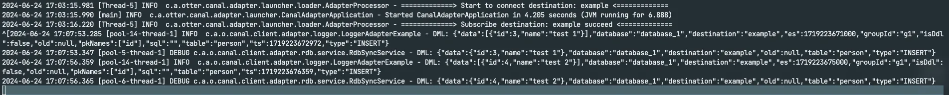 Adapter logs Adapter logs