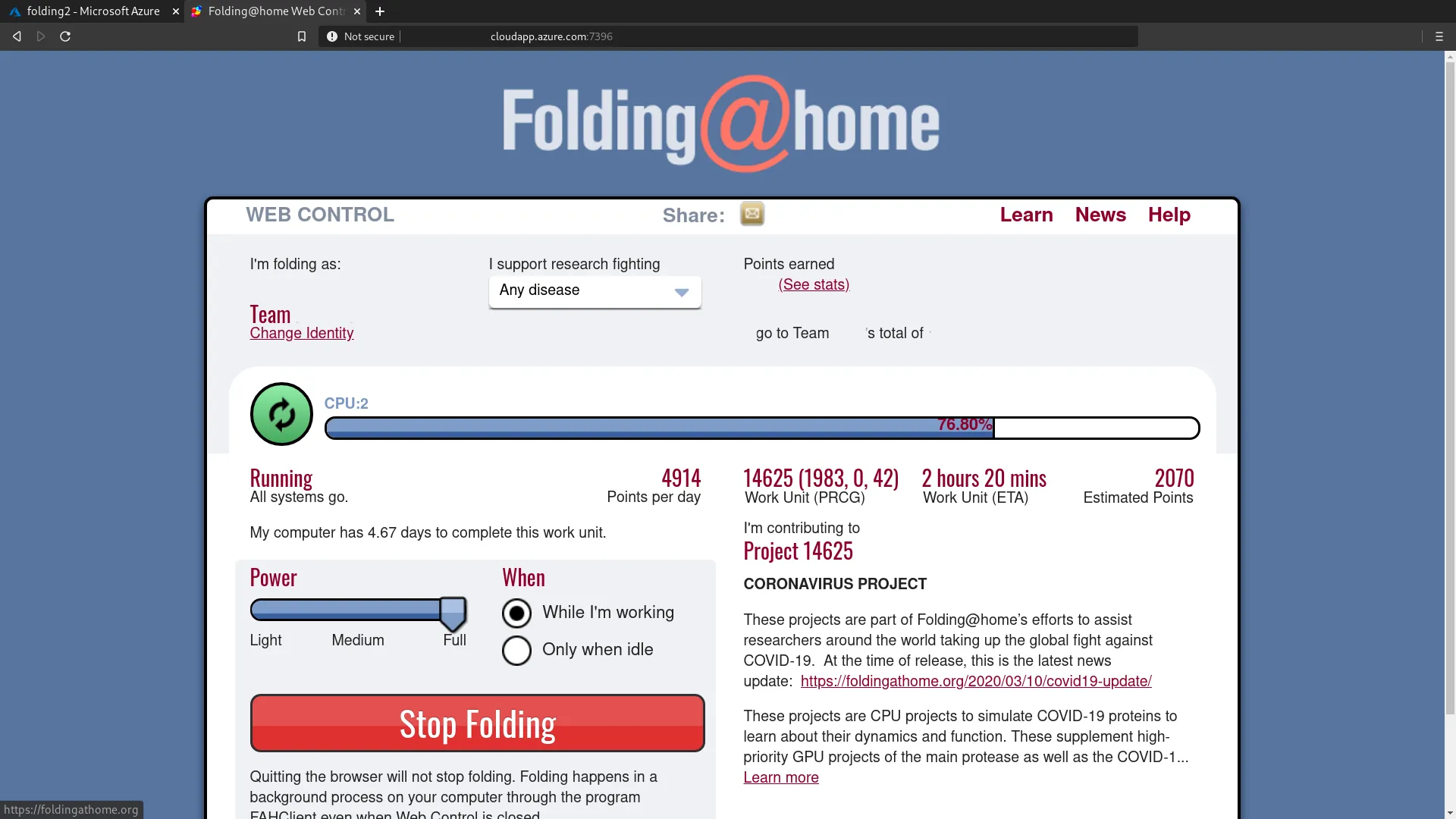 Folding@home Web Control dashboard Folding@home Web Control dashboard