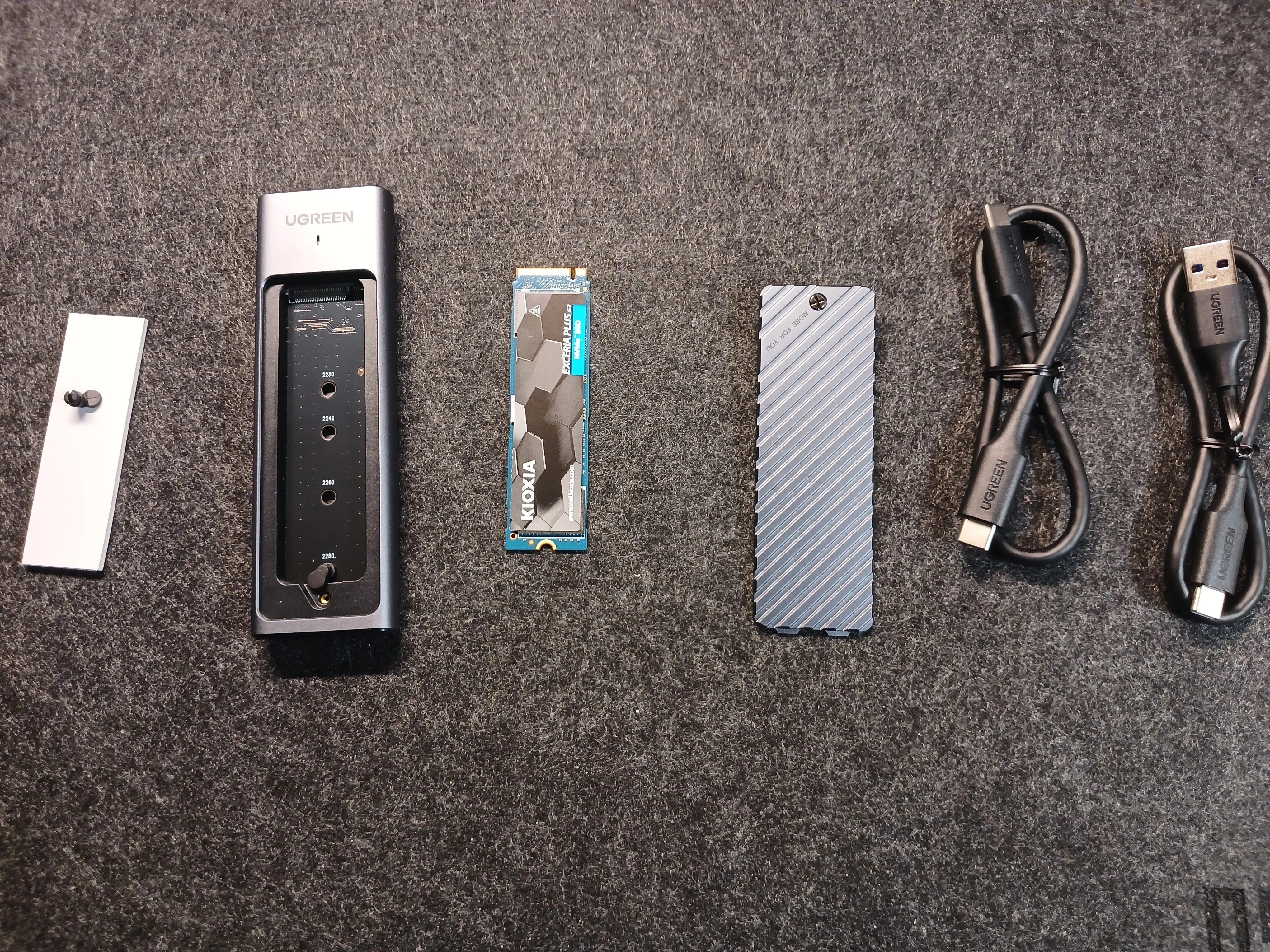 Internal NVMe SSD in Ugreen SSD enclosure Ugreen SSD enclosure